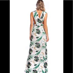 BCBGMAXAZRIA Plunge Maxi Crossback Dress Cover-up